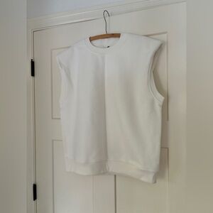 NWOT cream cotton muscle sweatshirt